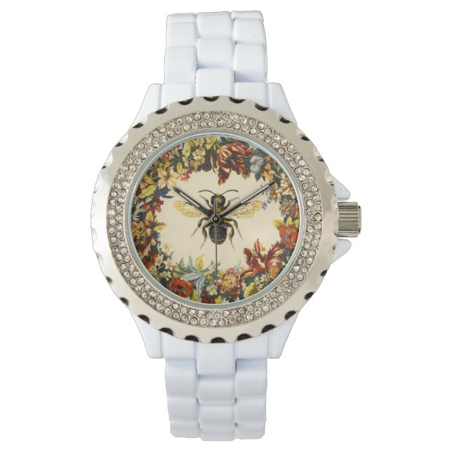 VÅR BLOMMOR HONEY BEE/NÖTKÖTT ARMBANDSUR (Framsida)