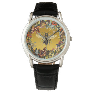 VÅR BLOMMOR HONEY BEE/NÖTKÖTT ARMBANDSUR
