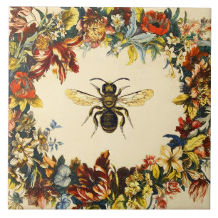 VÅR BLOMMOR HONEY BEE/NÖTKÖTT KAKELPLATTA