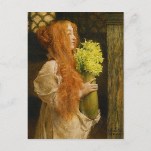 Vår blommor i detalj genom Alma-Tadema-vykort Vykort (Framsida)