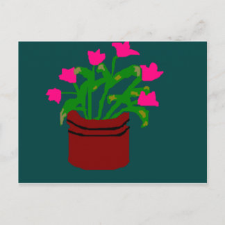 vår blommor i ett vykort för planterare