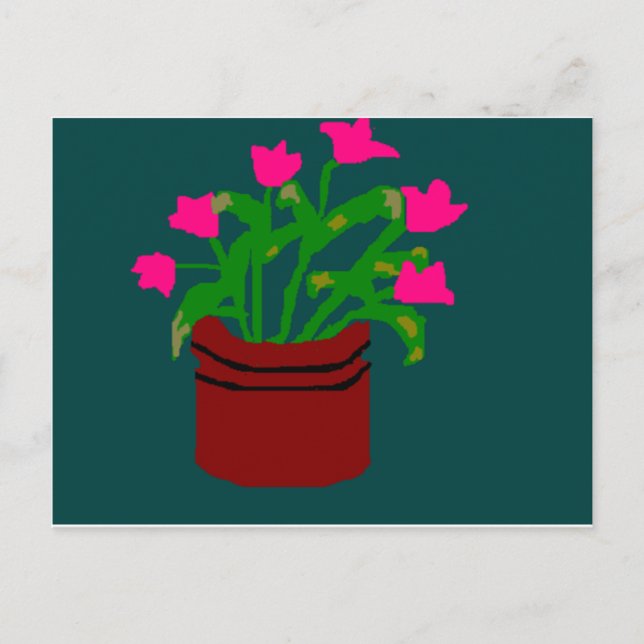 vår blommor i ett vykort för planterare (Framsida)