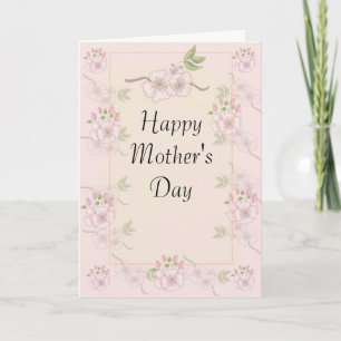 Vår blommor i Ro Mors dag i bakgrunden Kort