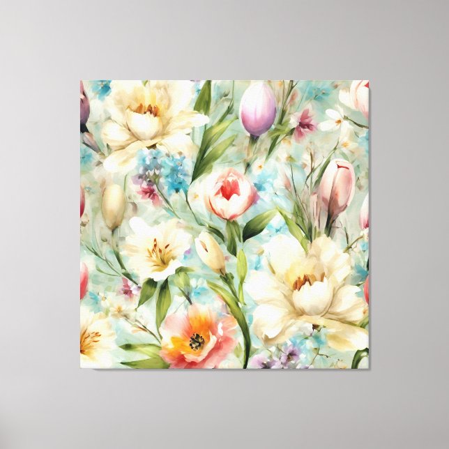 Vår blommor i Stil i imperialismen Canvastryck (Framsida)