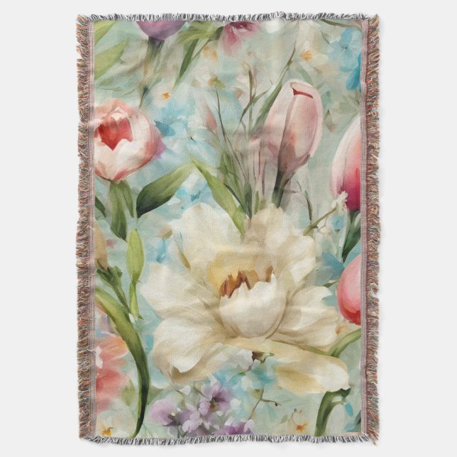 Vår blommor i Stil i imperialismen Filt (Framsidan Vertikal)