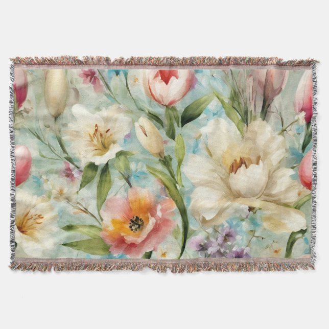 Vår blommor i Stil i imperialismen Filt (Framsidan)