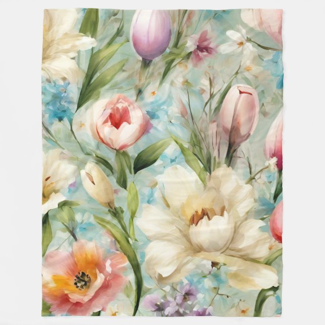 Vår blommor i Stil i imperialismen Fleecefilt (Framsidan)