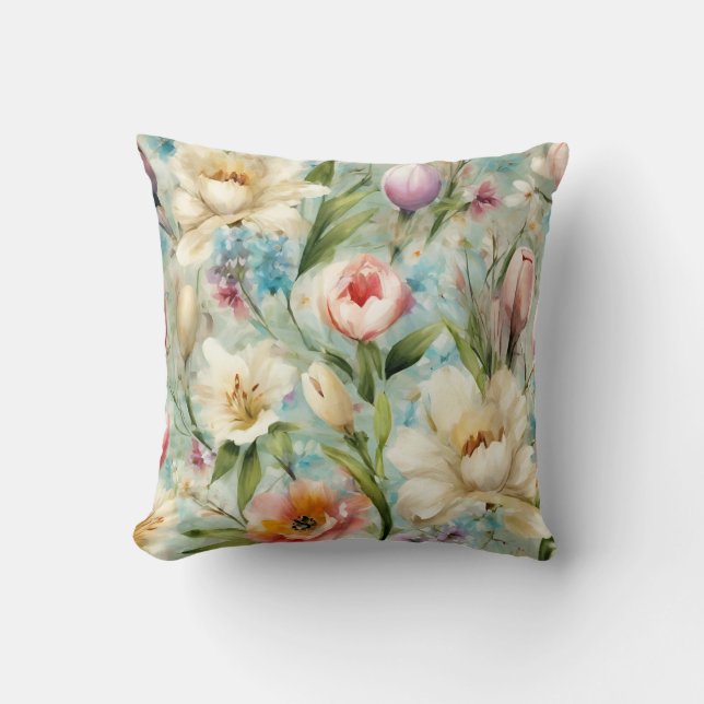 Vår blommor i Stil i imperialismen Kudde (Framsida)