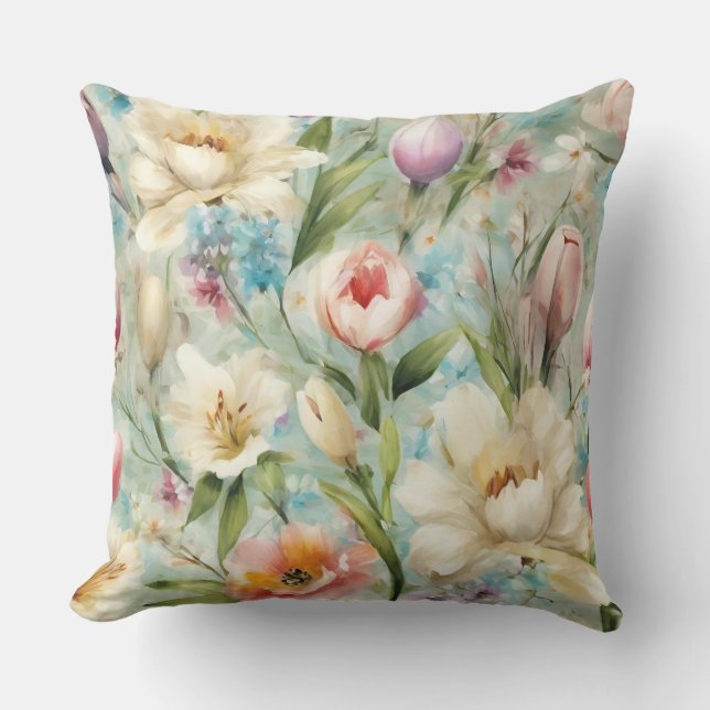 Vår blommor i Stil i imperialismen Kudde (Framsida)