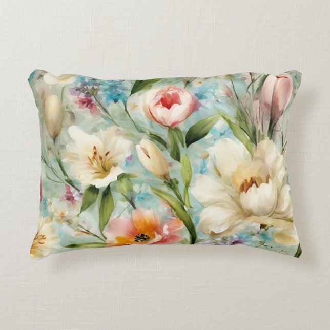 Vår blommor i Stil i imperialismen Prydnadskudde (Framsidan)
