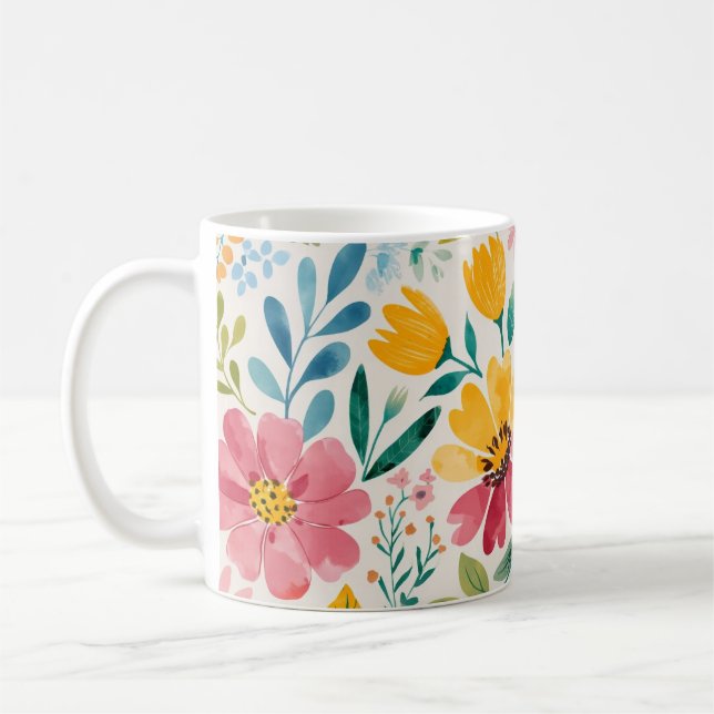 Vår blommor kaffemugg (Vänster)