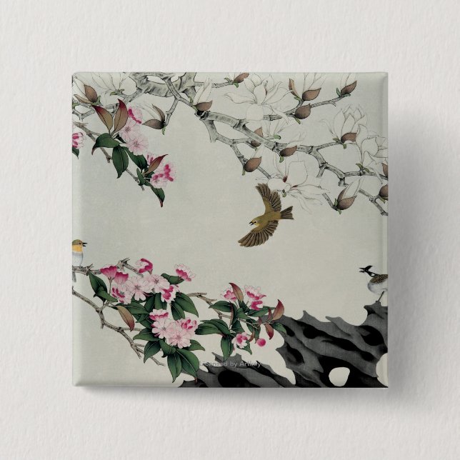 Vår blommor knapp (Framsida)