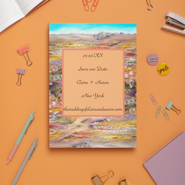 Vår blommor-landskap - spara datumkortet i ett for datumet (Skapare uppladdad)