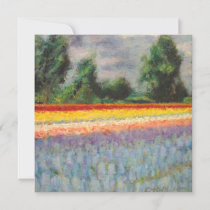 Vår blommor landskapstriptych målning 1 av 3