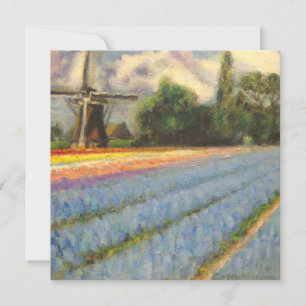 Vår blommor landskapstriptych målning 2 av 3