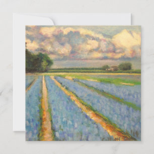 Vår blommor landskapstriptych målning 3 av 3
