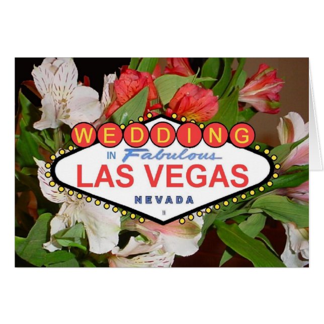 Vår blommor Las Vegas Bröllop Card Hälsningskort (Framsidan Horizontal)