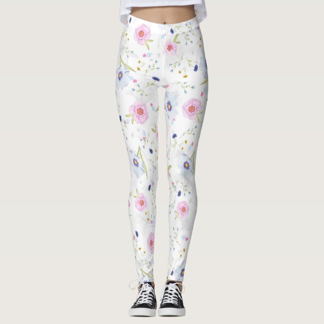 vår blommor leggings (Framsida)