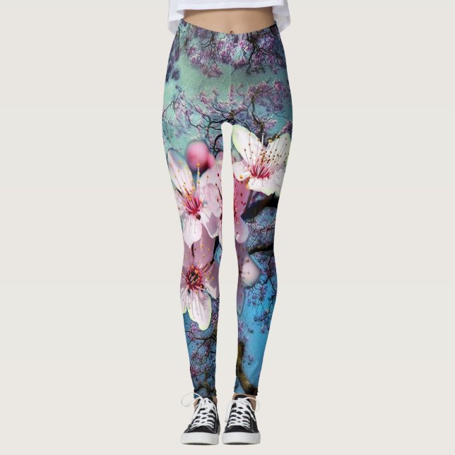 Vår blommor leggings (Framsida)