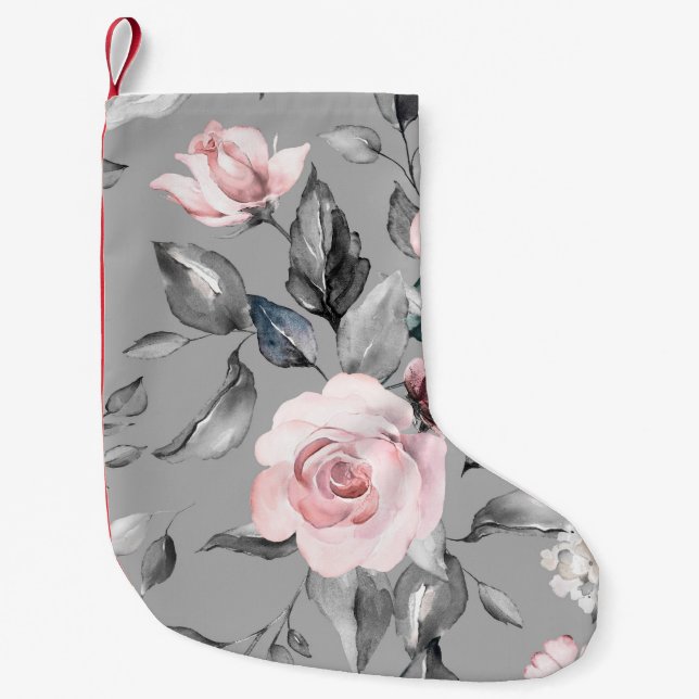 Vår blommor Löv Hand plockade Liten Julstrumpa (Framsidan)