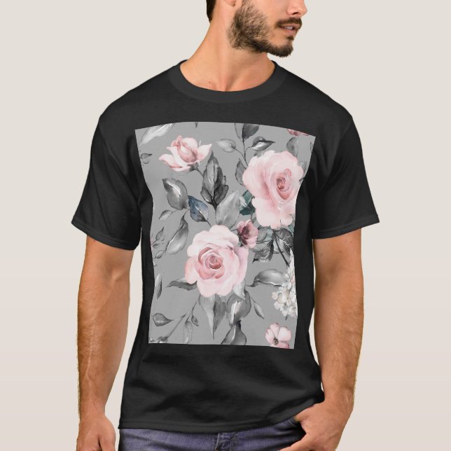 Vår blommor Löv Hand plockade T Shirt (Framsida)
