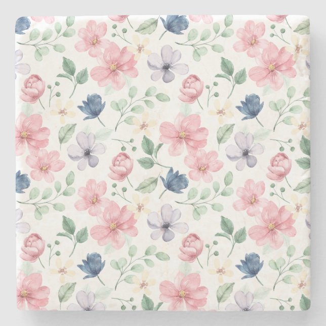 VÅR BLOMMOR & LÖV MÖNSTER STENUNDERLÄGG (Framsidan)