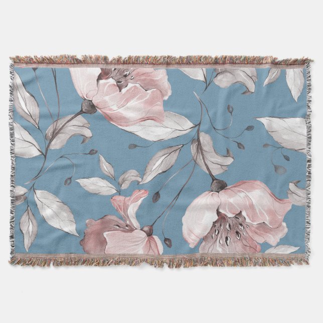 Vår blommor, löv, sömlös design filt (Framsidan)