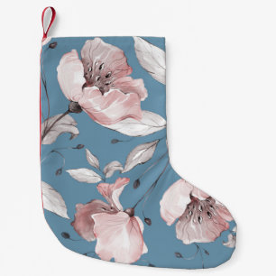 Vår blommor, löv, sömlös design liten julstrumpa