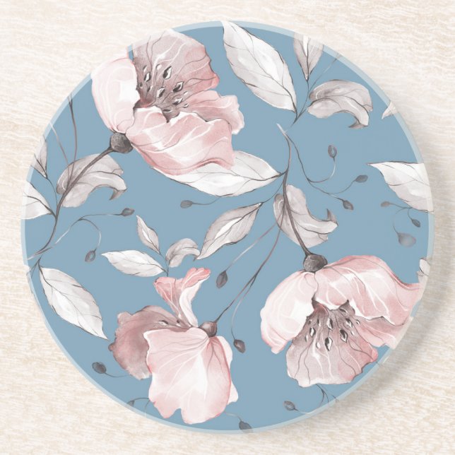 Vår blommor, löv, sömlös design underlägg (Framsidan)