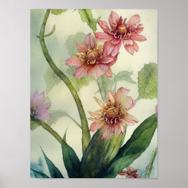 Vår blommor med färgen Flower Watercolor Poster