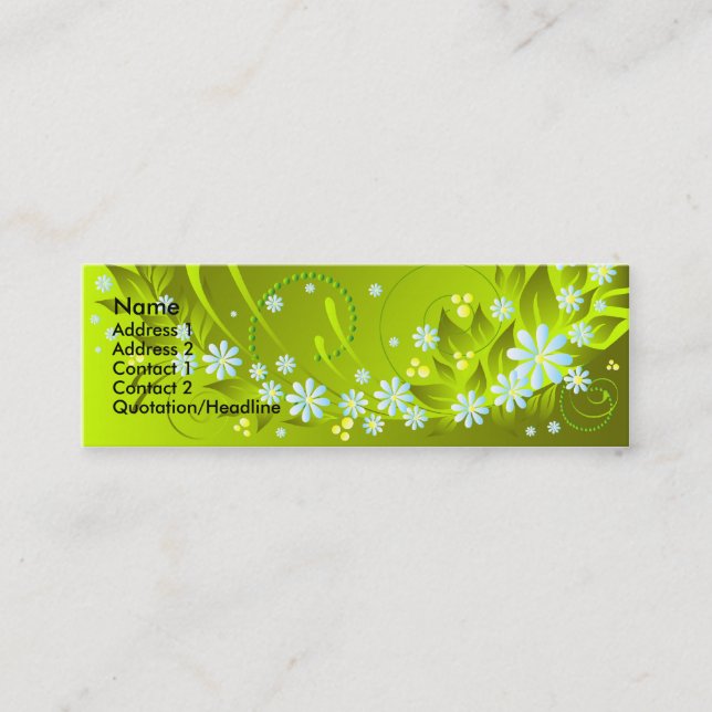 vår blommor mini visitkort (Framsida)