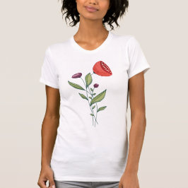 Vår blommor Minimalistisk botanisk konst T Shirt