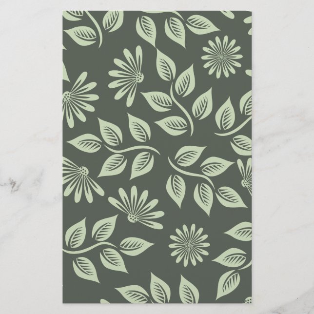 Vår blommor Mönster Brevpapper (Framsida)