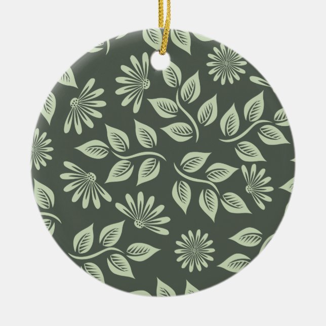 Vår blommor Mönster Julgransprydnad Keramik (Framsidan)