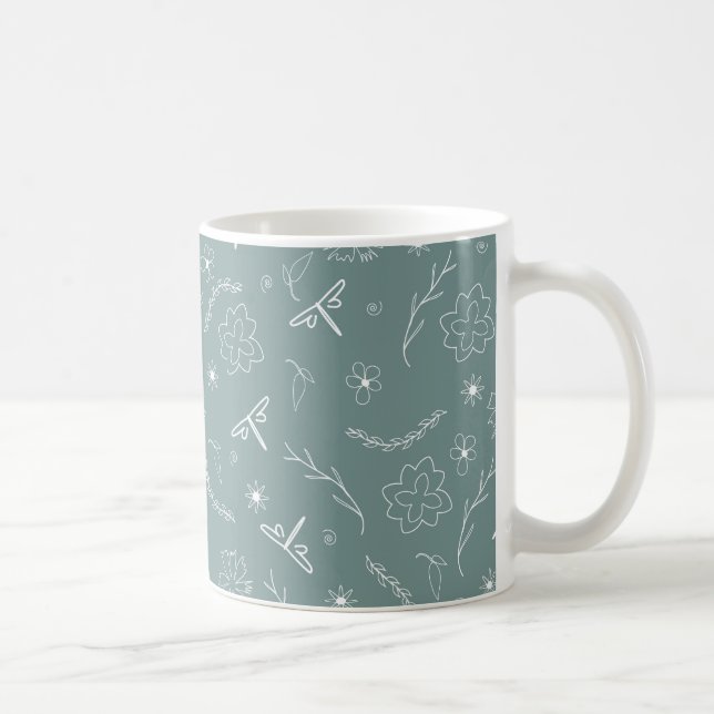 vår blommor mönster kaffemugg (Höger)