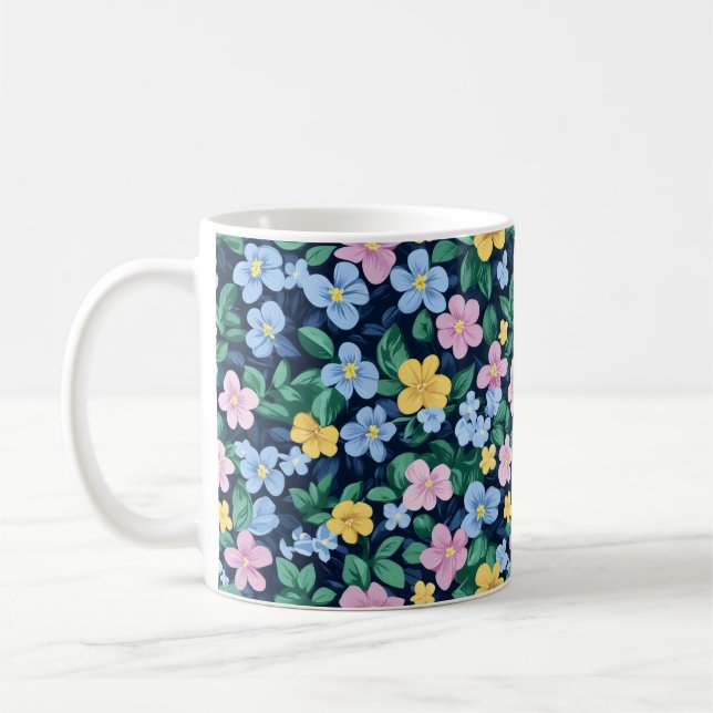 Vår blommor Mönster Kaffemugg (Vänster)