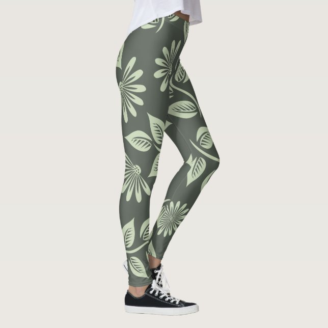 Vår blommor Mönster Leggings (Höger)