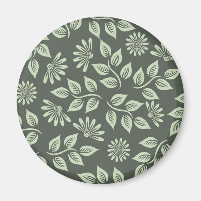 Vår blommor Mönster Magnet (Framsidan)