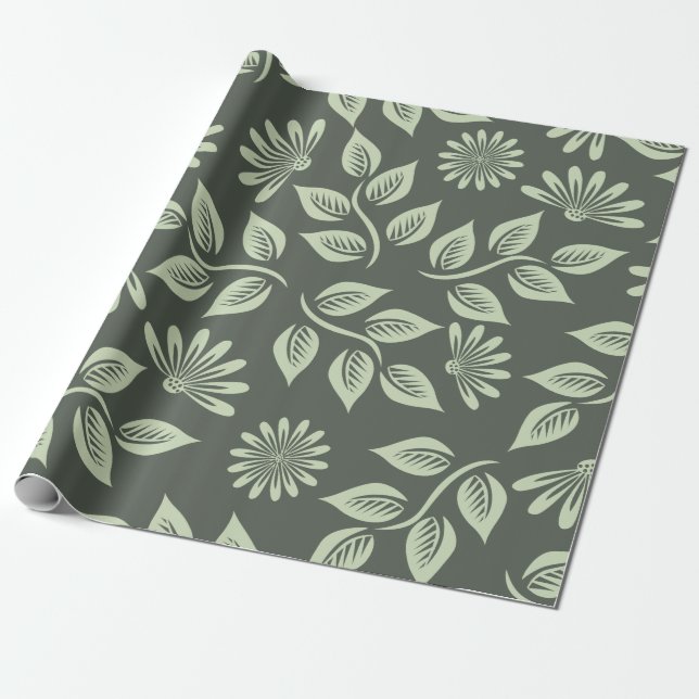 Vår blommor Mönster Presentpapper (Utrullad)