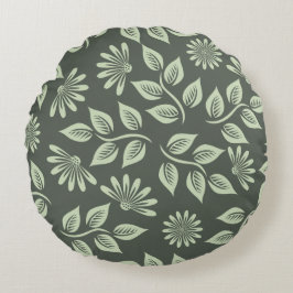 Vår blommor Mönster Rund Kudde