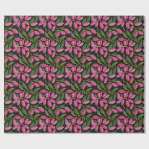 Vår blommor mot svart bakgrund presentpapper