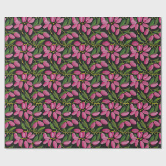 Vår blommor mot svart bakgrund presentpapper
