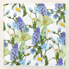 Vår blommor. Narcissus, muskari, daisy. Seamles