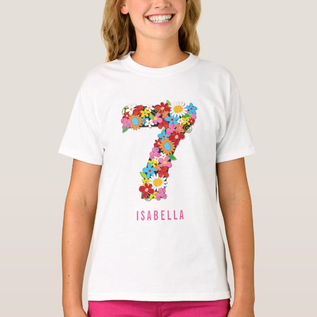 Vår blommor nummer sju 7:e Födelsedagsfest T Shirt (Framsida)