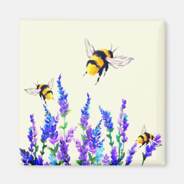 Vår blommor och Bees Magnet Gift (Framsidan)