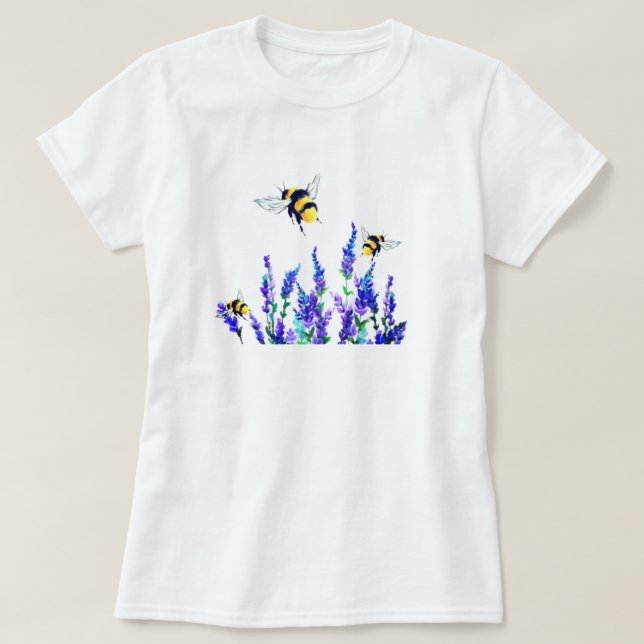 Vår blommor och Bees T-Shirt (Design framsida)