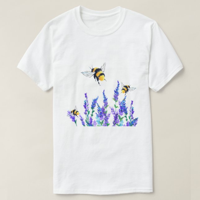 Vår blommor och Bees T-Shirt (Design framsida)