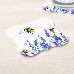 Vår blommor och bin Papper Underlägg