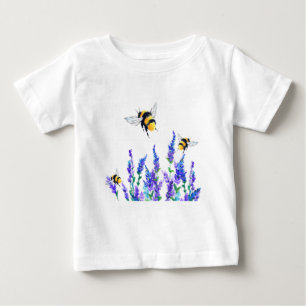 Vår blommor och bin som flyger Baby T-Shirt