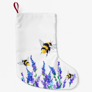 Vår blommor och bin som lever i julklapp liten julstrumpa